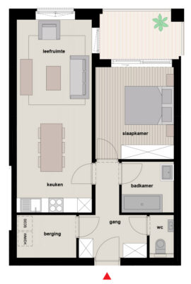 1slaapkamer-grondplan-wauww