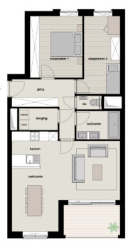 wauww-2slaapkamers-v2-plattegrond