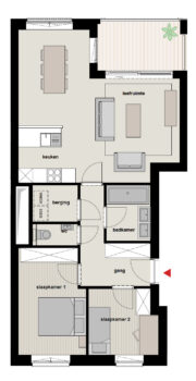 wauww-2slaapkamers-v3-plattegrond